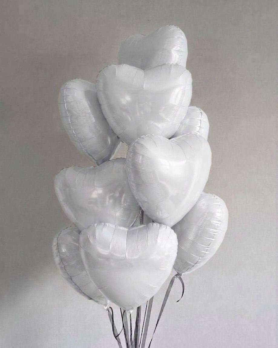 Фольгированные шары «Сердце белое»